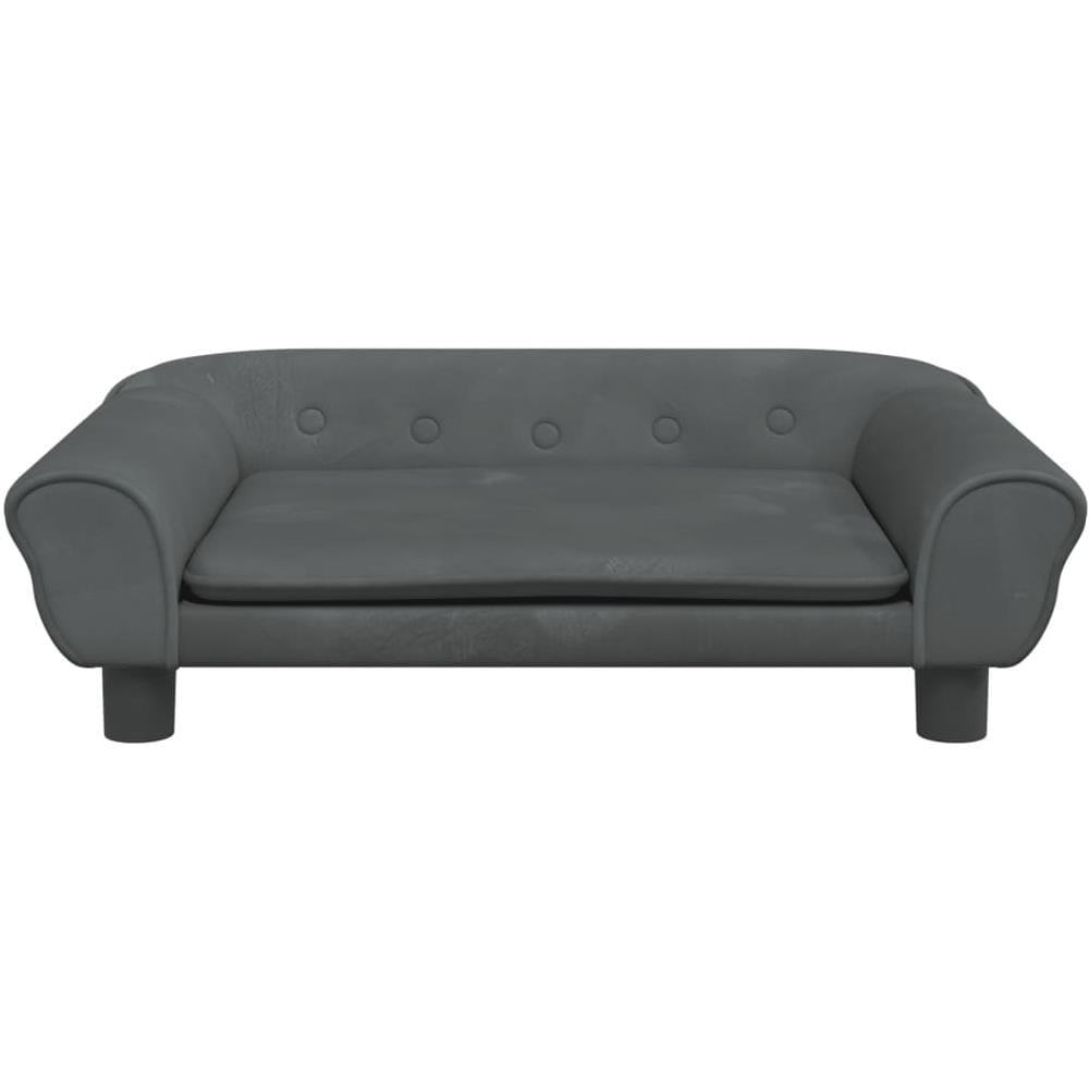 Divano Per Bambini Grigio Scuro 70x45x26 Cm In Velluto - Foto 2
