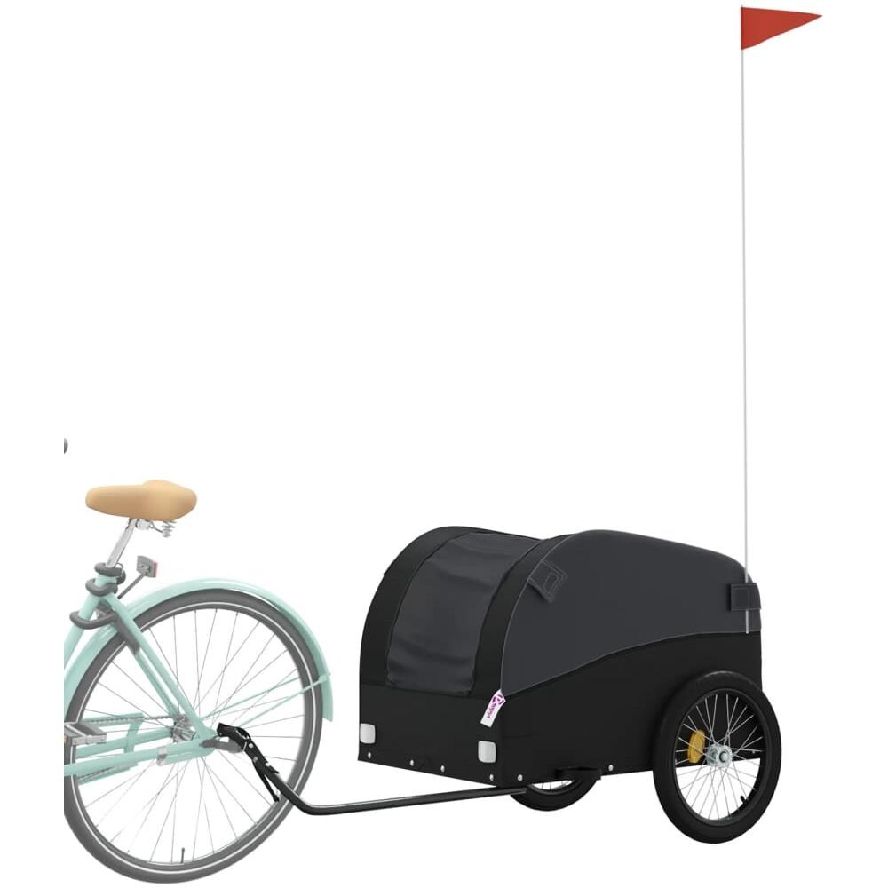 Rimorchio Da Bici Da Carico Nero 45 Kg In Ferro - Foto 3