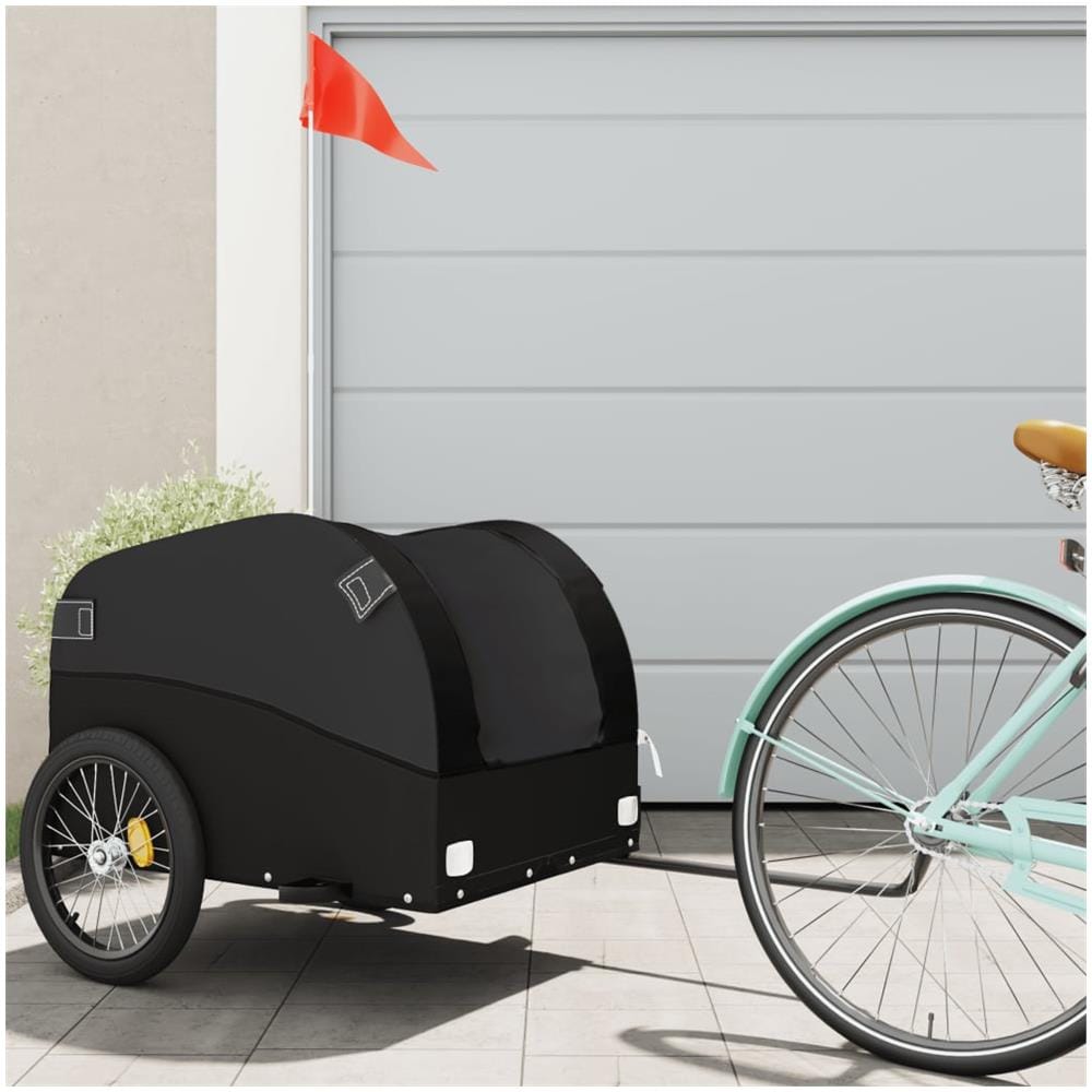 Rimorchio Da Bici Da Carico Nero 45 Kg In Ferro - Foto 1