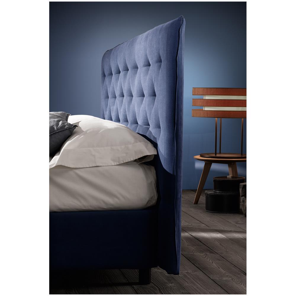 Letto Matrimoniale, Modello Copenaghen Caraterizzato Dalla Trapuntatura Della Testiera, Rete 160x200 Cm, Con Doghe In Legno, Box Contenitore, Tessuto Giroletto Sfoderabile, Made In Italt - Foto 7
