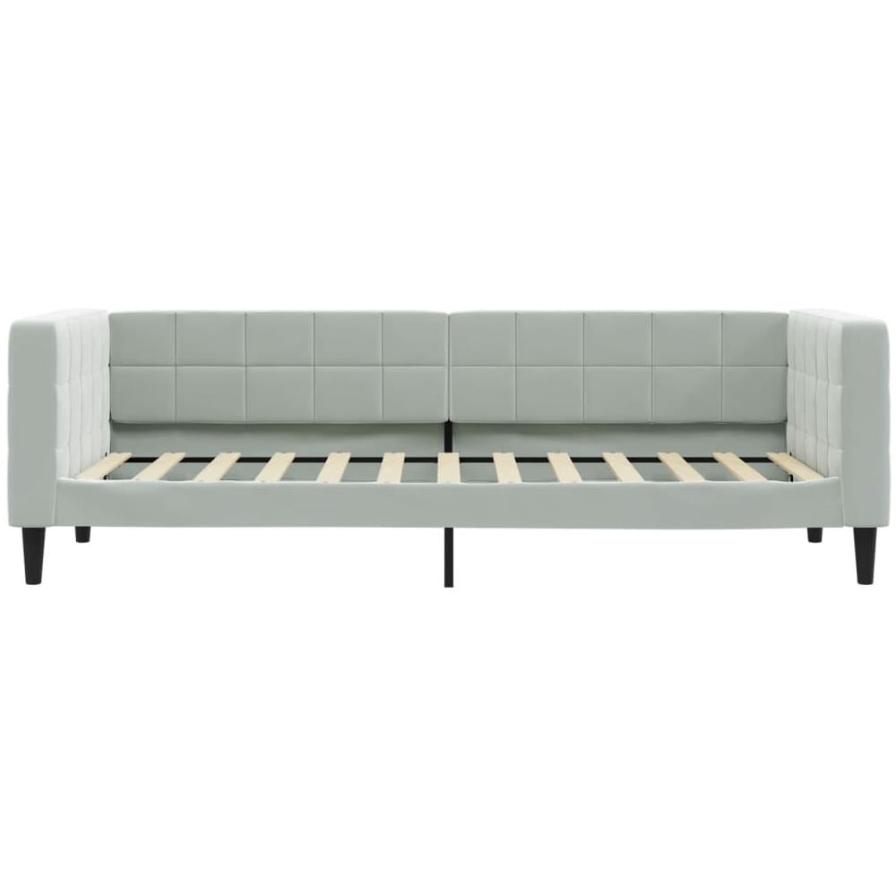 Letto Da Giorno Grigio Chiaro 80x200 Cm In Velluto - Foto 2