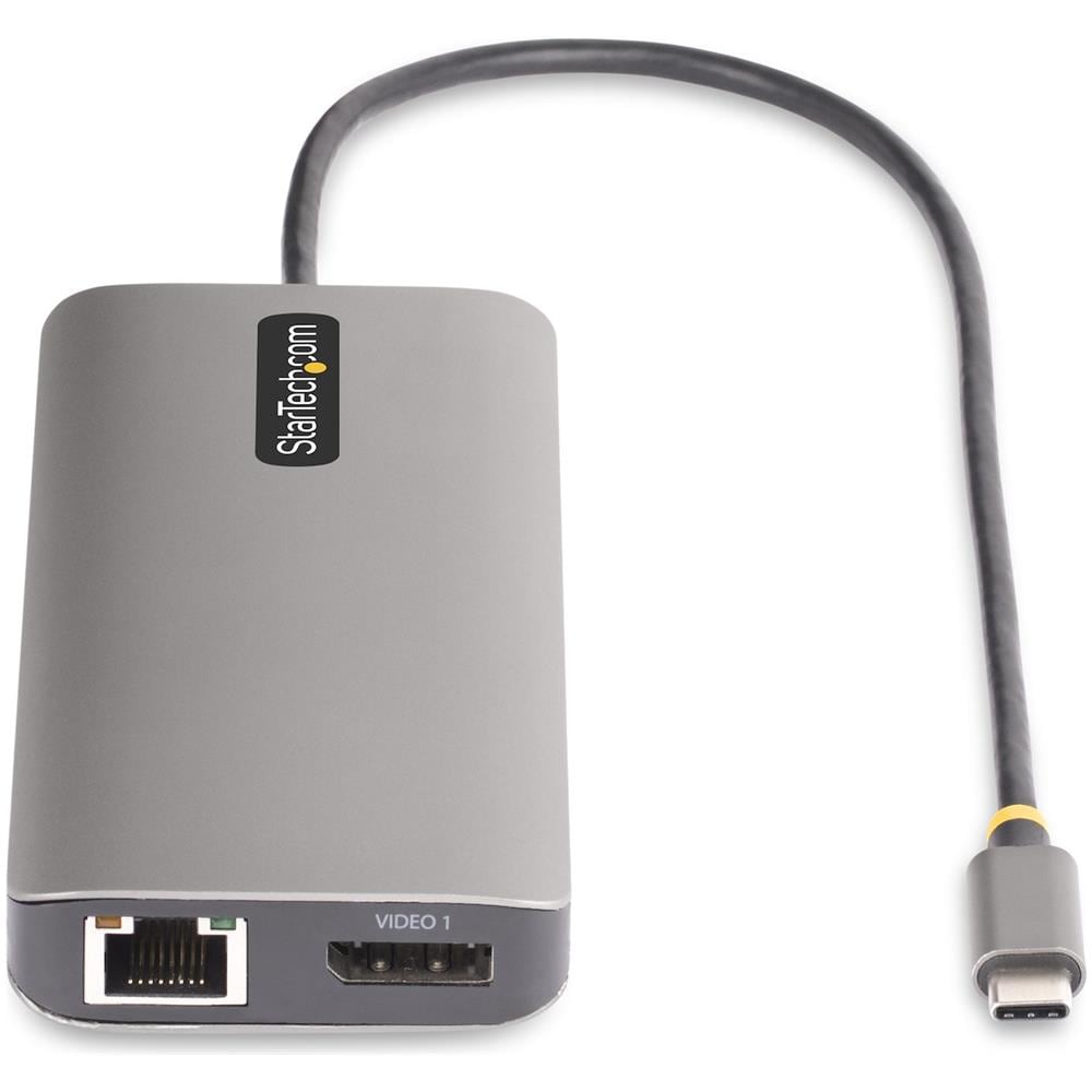 Adattatore multiporta USB-C a tre monitor, HDMI / DisplayPort, hub 4x USB, 100W PD, GbE, lettore di schede SD /MicroSD - Foto 5