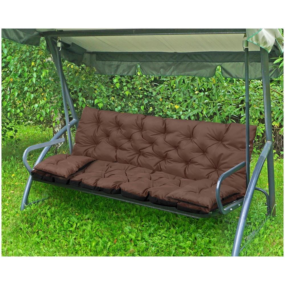 100x60x50 cm Cuscino da giardino impermeabile Panca altalena marrone Set - Foto 2