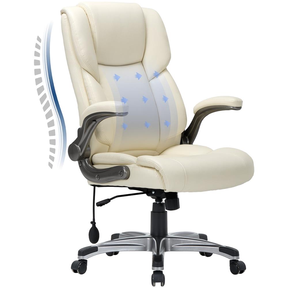 Sedia Da Ufficio Ergonomica Con Schienale Alto, Braccioli Ribaltabili E Funzione Di Inclinazione Regolabile - Foto 1