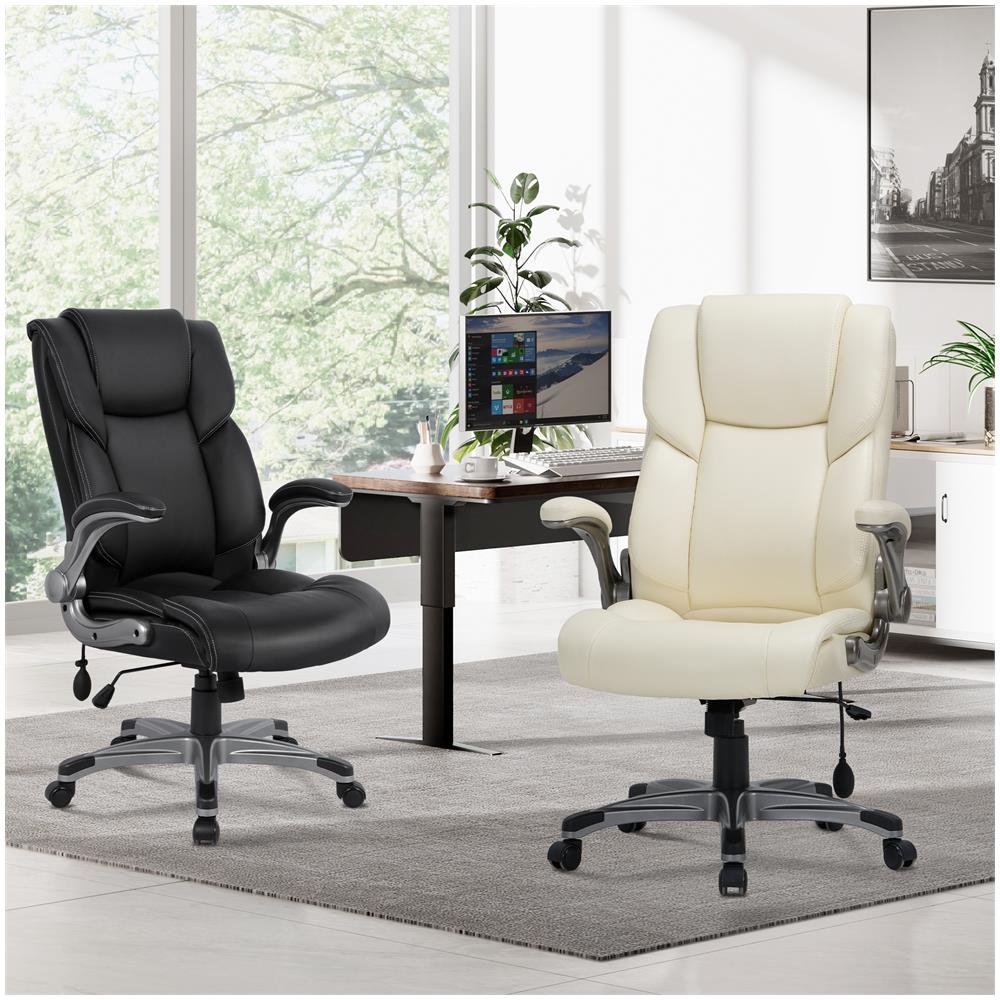 Sedia Da Ufficio Ergonomica Con Schienale Alto, Braccioli Ribaltabili E Funzione Di Inclinazione Regolabile - Foto 8