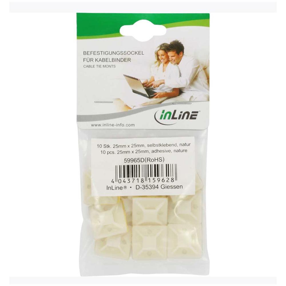 basette adesive 25x25mm per fascette da 4,8mm, colore neutro, 10pz - Foto 2
