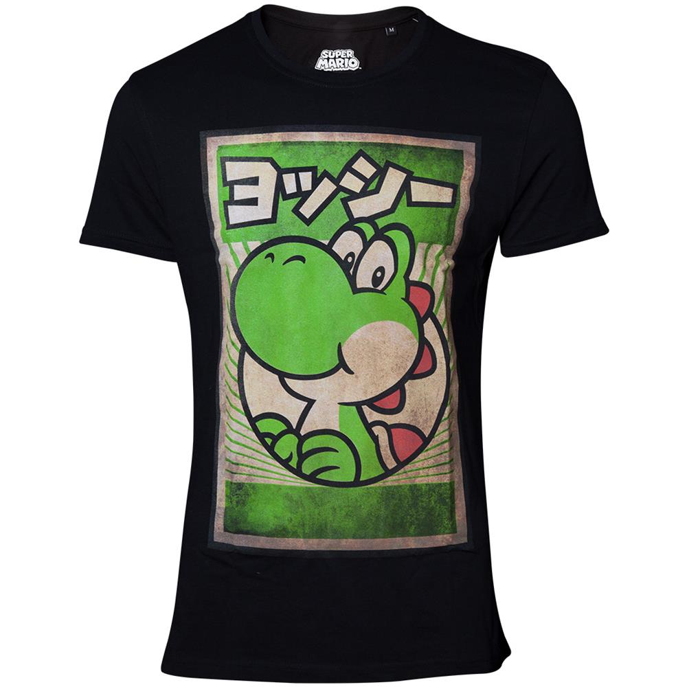 Nintendo - Propaganda Poster Inspired Yoshi Black (T-Shirt Unisex Tg. S)  - Foto 1
