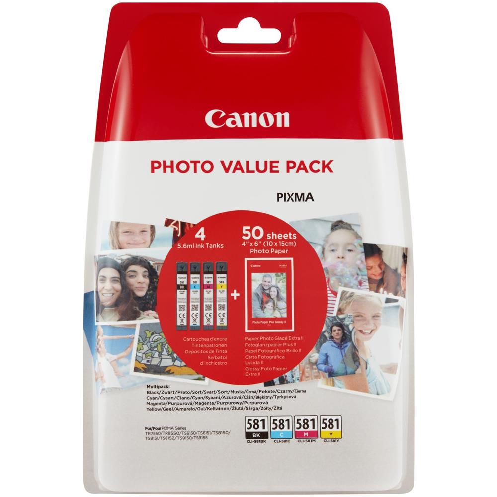 Ink Cli-581 Bk / C / M / Y Bl W Sec Photo Value Pack - Foto 1