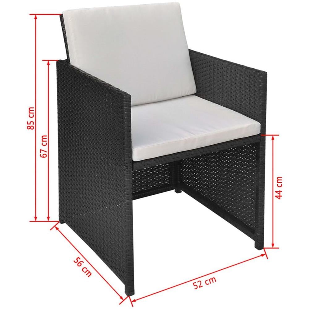 Set Tavolo E Sedie Da Pranzo Per Esterni 25 Pz Neri Polyrattan - Foto 14