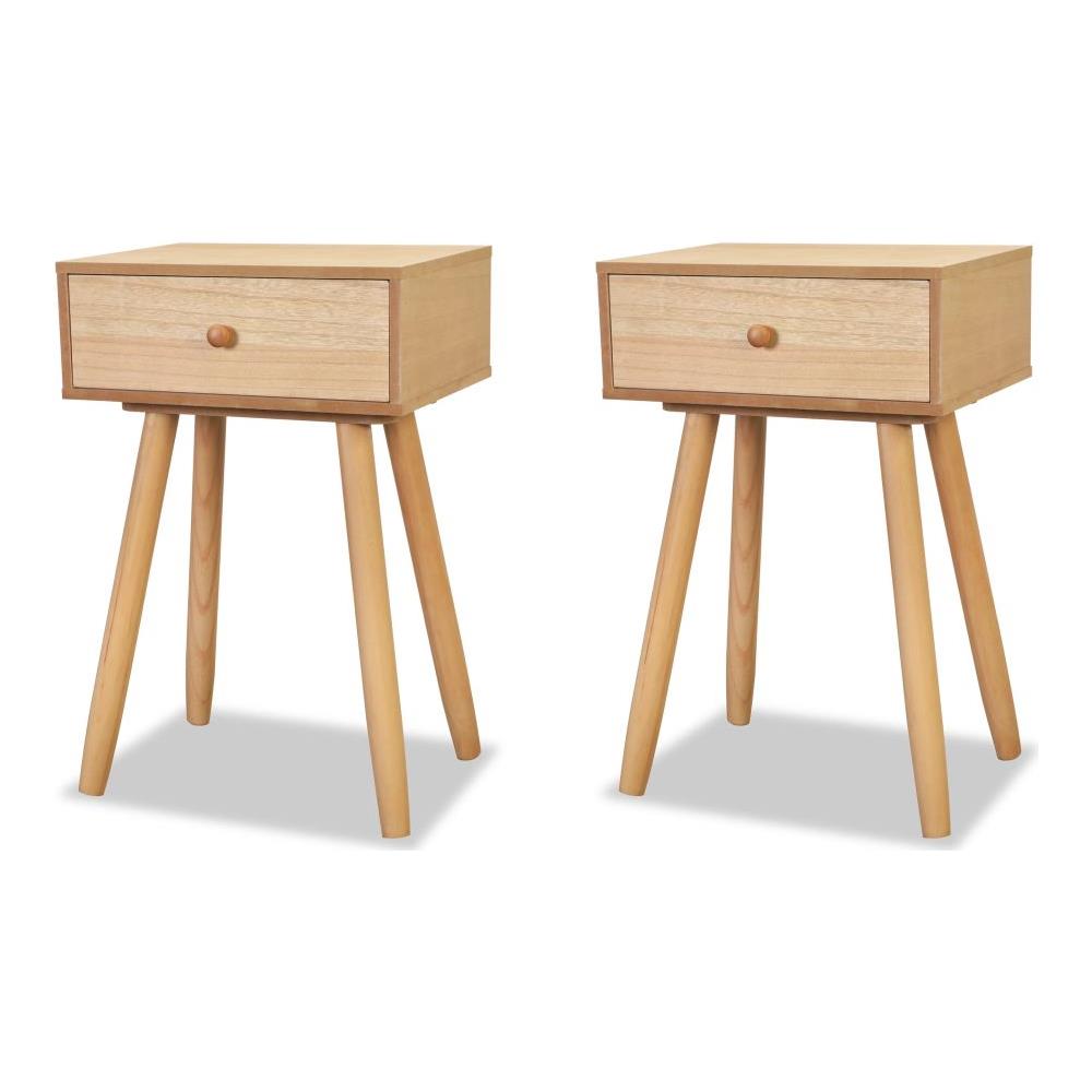 Comodini Set 2 Pz In Massello Di Pino 40x30x61 Cm Marroni - Foto 2