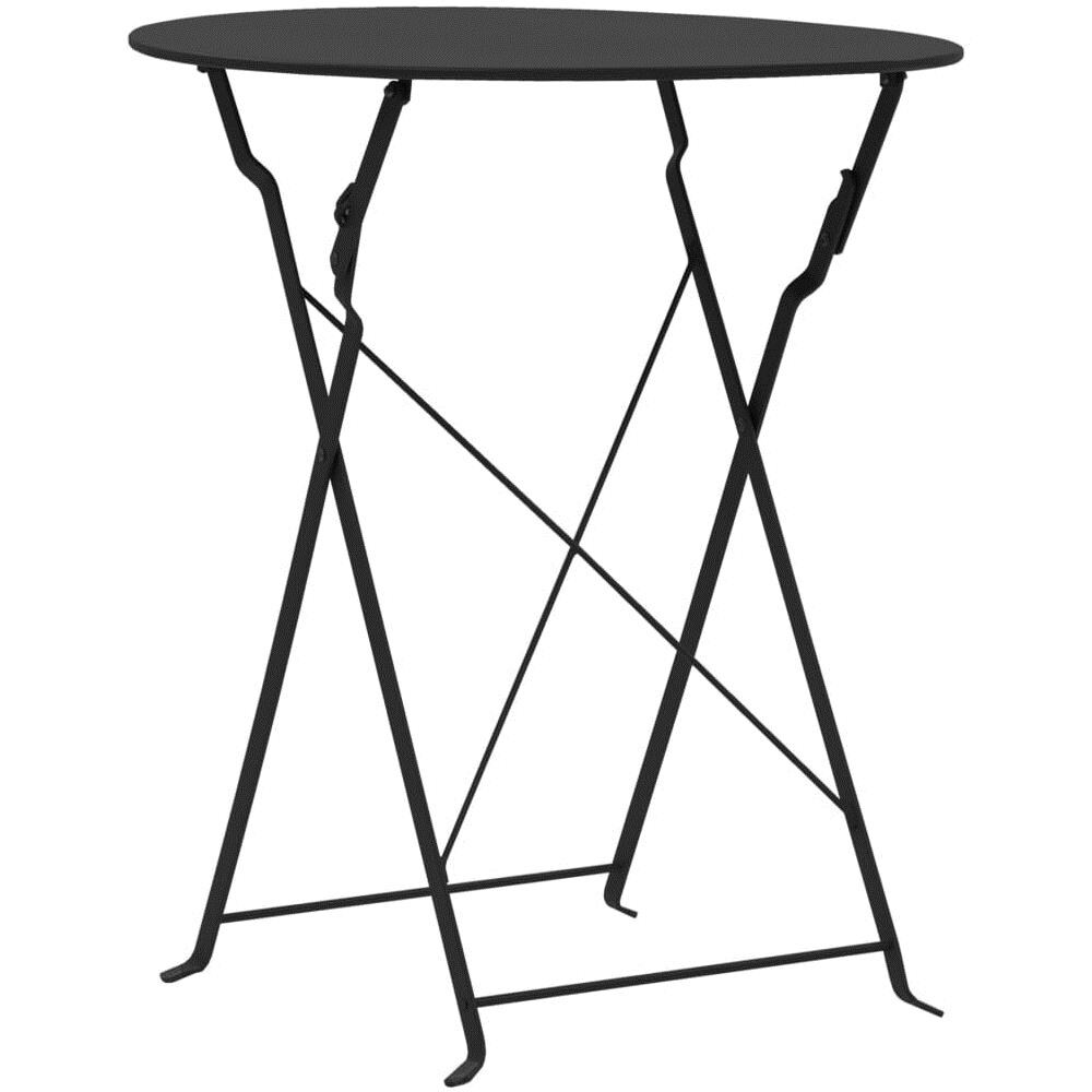 Set Bistrò Da Giardino 3 Pz In Acciaio Nero - Foto 2