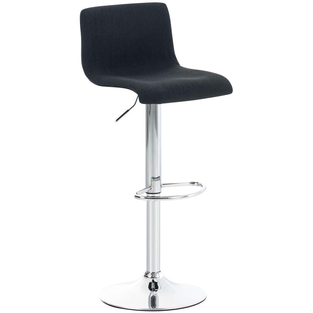 Sgabello Alto Hoover in Stoffa E Metallo I Sgabello Bar Design Regolabile 59-80 CM I Sedia Sgabello Cucina Girevole 360° con Schienale Nero - Foto 1