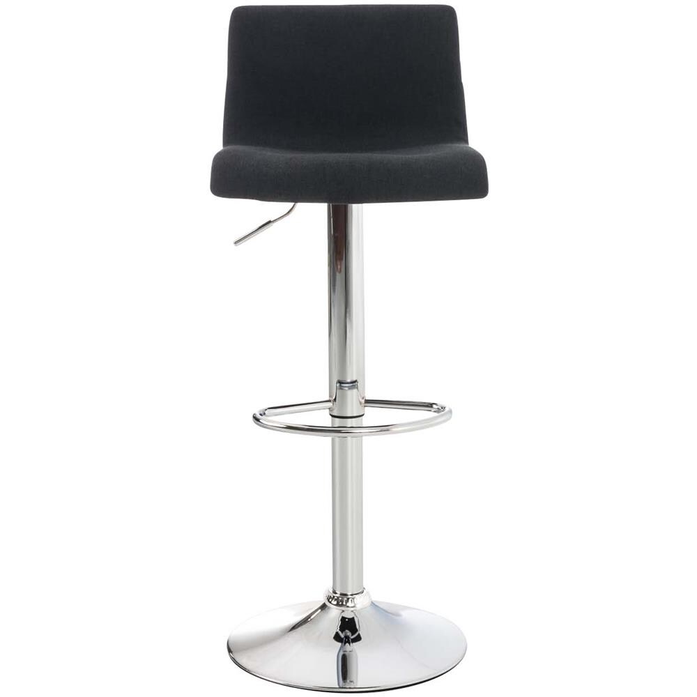 Sgabello Alto Hoover in Stoffa E Metallo I Sgabello Bar Design Regolabile 59-80 CM I Sedia Sgabello Cucina Girevole 360° con Schienale Nero - Foto 2