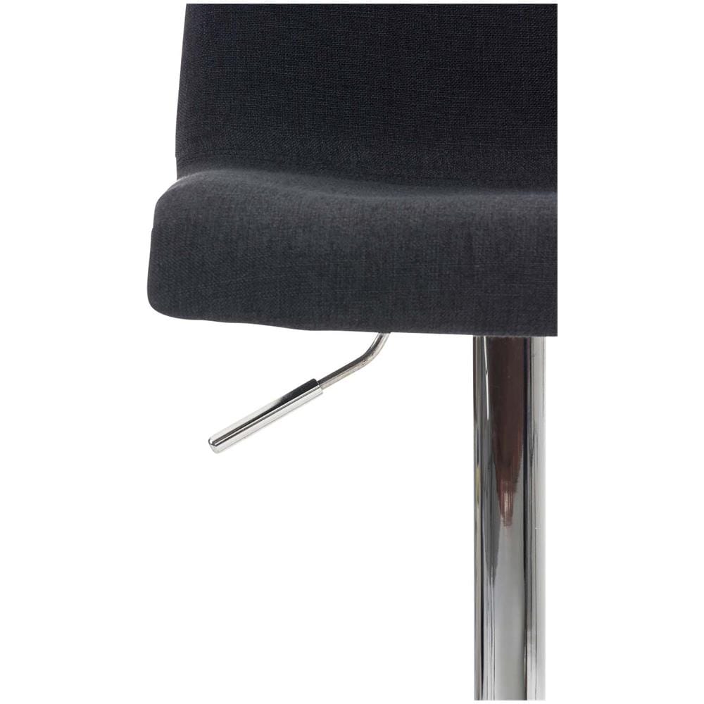 Sgabello Alto Hoover in Stoffa E Metallo I Sgabello Bar Design Regolabile 59-80 CM I Sedia Sgabello Cucina Girevole 360° con Schienale Nero - Foto 5