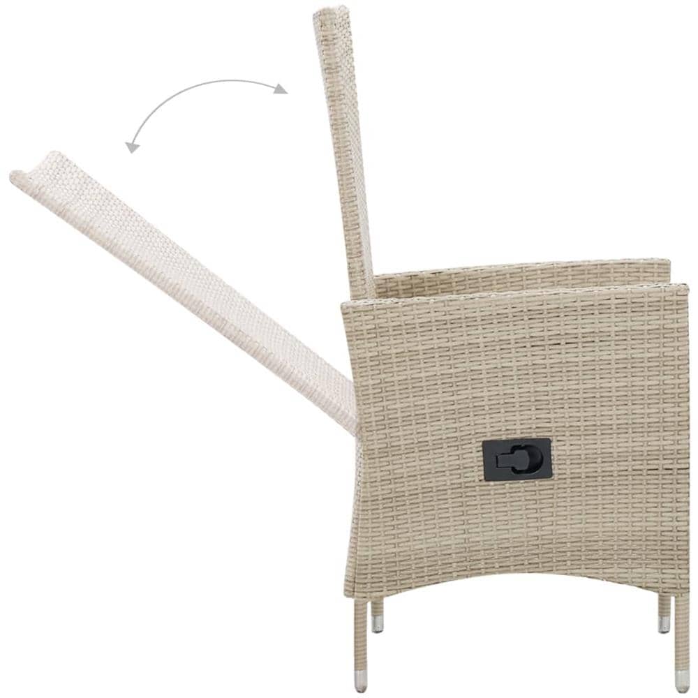 Set Da Pranzo Da Giardino 9 Pz Con Cuscini In Polyrattan Beige - Foto 15