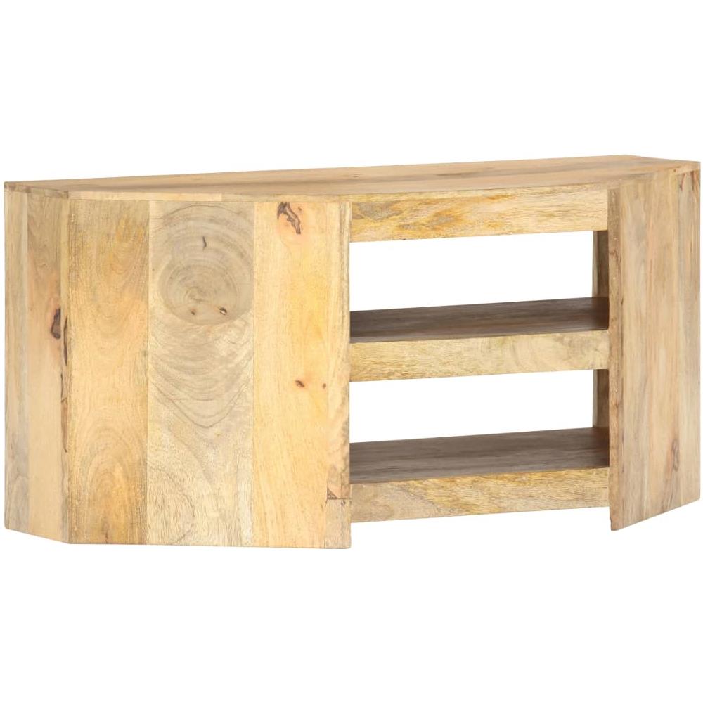 Mobile Porta Tv Angolare 90x45x45 Cm In Legno Massello Di Mango - Foto 3