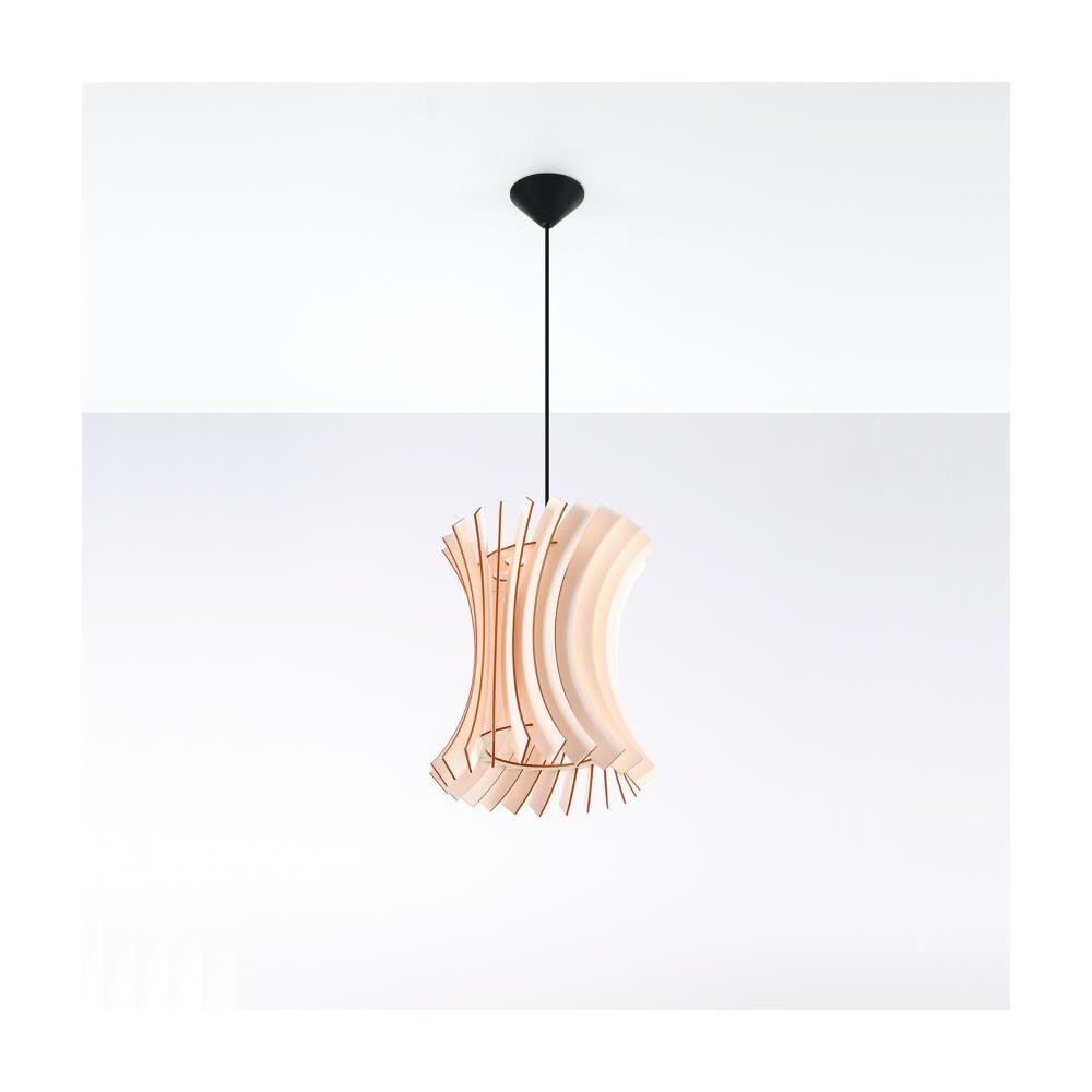 Lampada A Sospensione In Filo Di Legno Naturale E27 - Foto 2