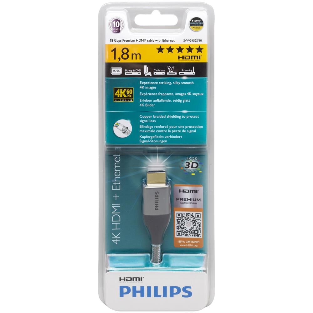 SWV3452S / 10 1.8m HDMI HDMI Grigio, Argento cavo HDMI - Foto 1