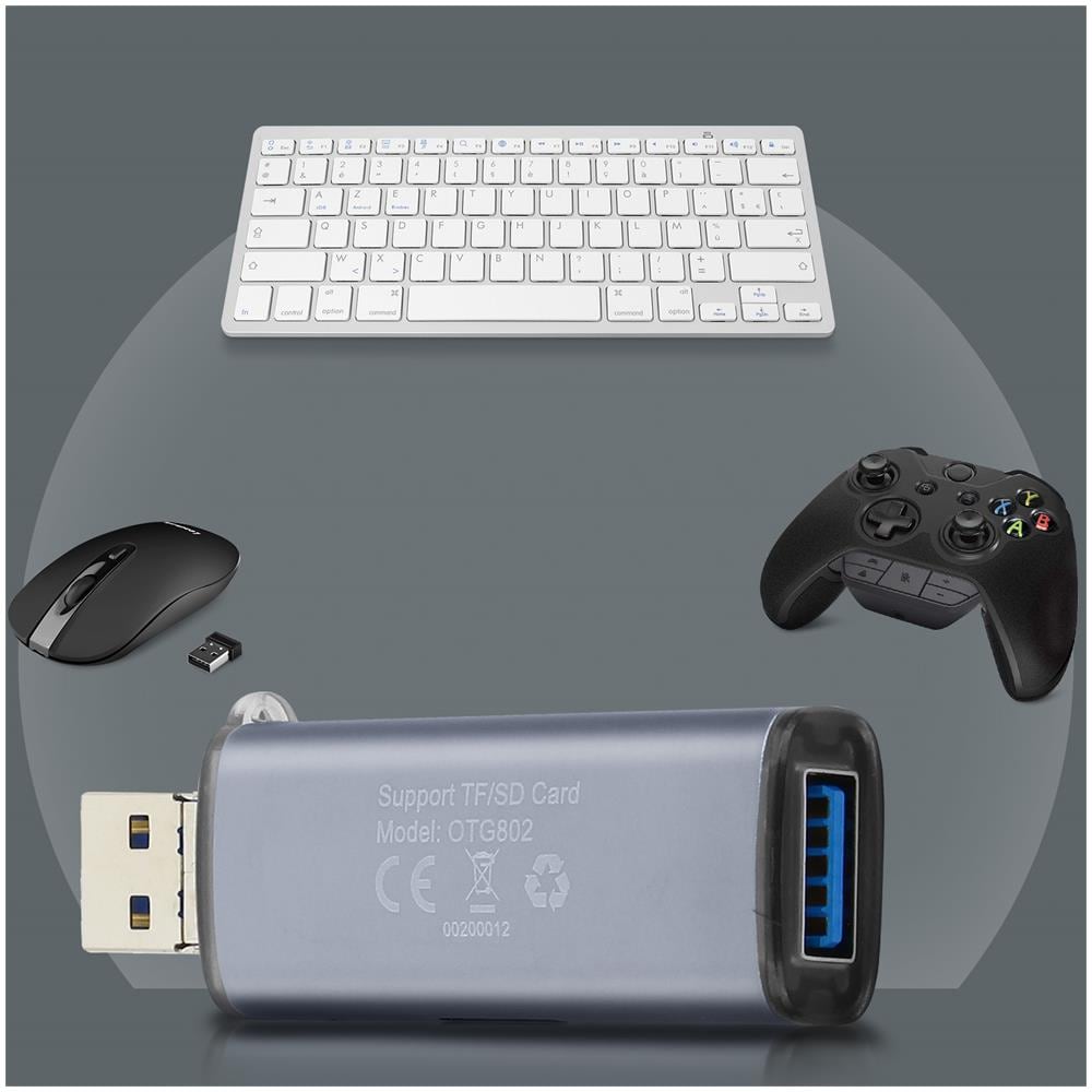 Lettore Scheda Di Memoria Sd / Micro-sd 2 In 1 Funzione Otg 480mbps Linq Grigio - Foto 8