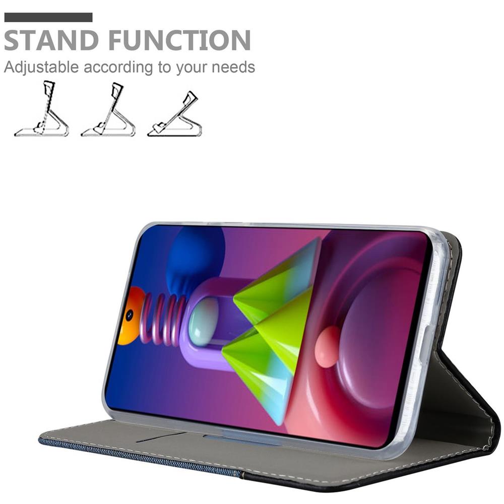 Custodia Compatibile Con Samsung Galaxy M51 In Blu Scuro Nero - Coperchio Protettiva Con Chiusura Magnetica, Funzione Stand E Tasca Per Le Carte - Foto 2