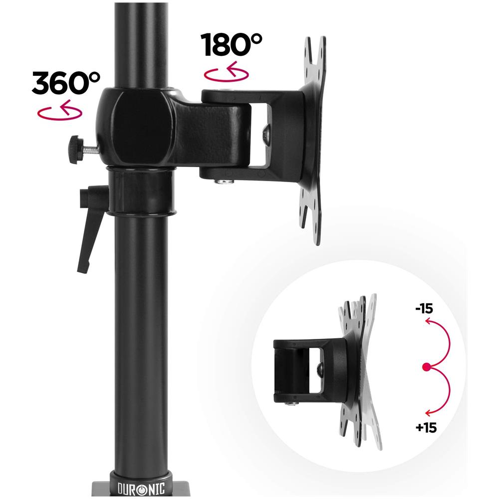 Dm351x1 Supporto Monitor Da Scrivania Con Morsetto - Braccio Monitor Da Tavolo In Alluminio - Altezza Regolabile E Orientabile - Compatibilità Universale Con Schermi Tv Monitor Con Vesa 100*100 - Foto 2