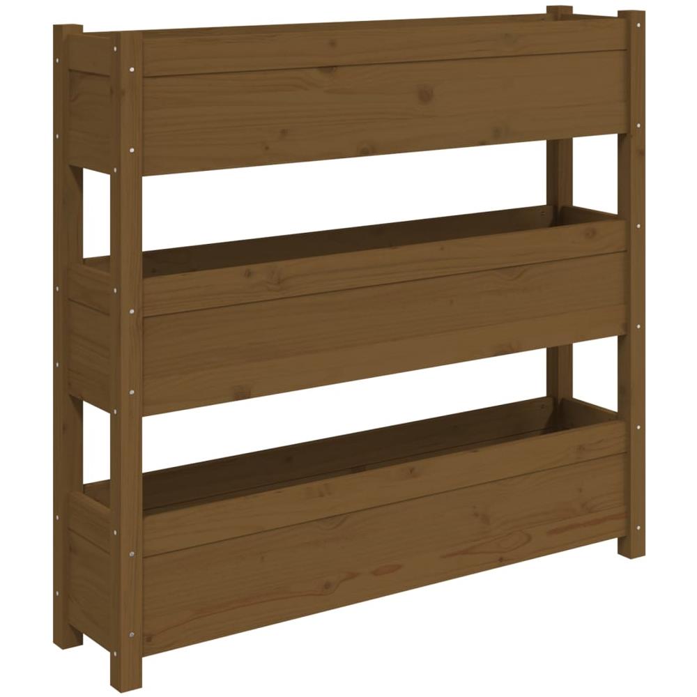 Fioriera Miele 112x25x104,5 Cm In Legno Massello Di Pino - Foto 1