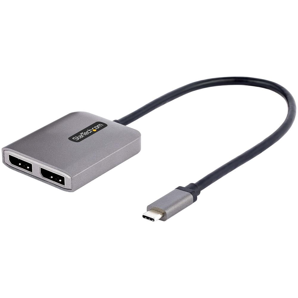 Adattatore USB-C a DisplayPort a 2 Porte - Hub MST Doppia Porta DP 1.4 Alt Mode e DSC fino a 5K 60Hz - Splitter USB Tipo-C Multi-Monitor DisplayPort per Laptop - HDR - Cavo da 30 cm - Solo Windows - Foto 1