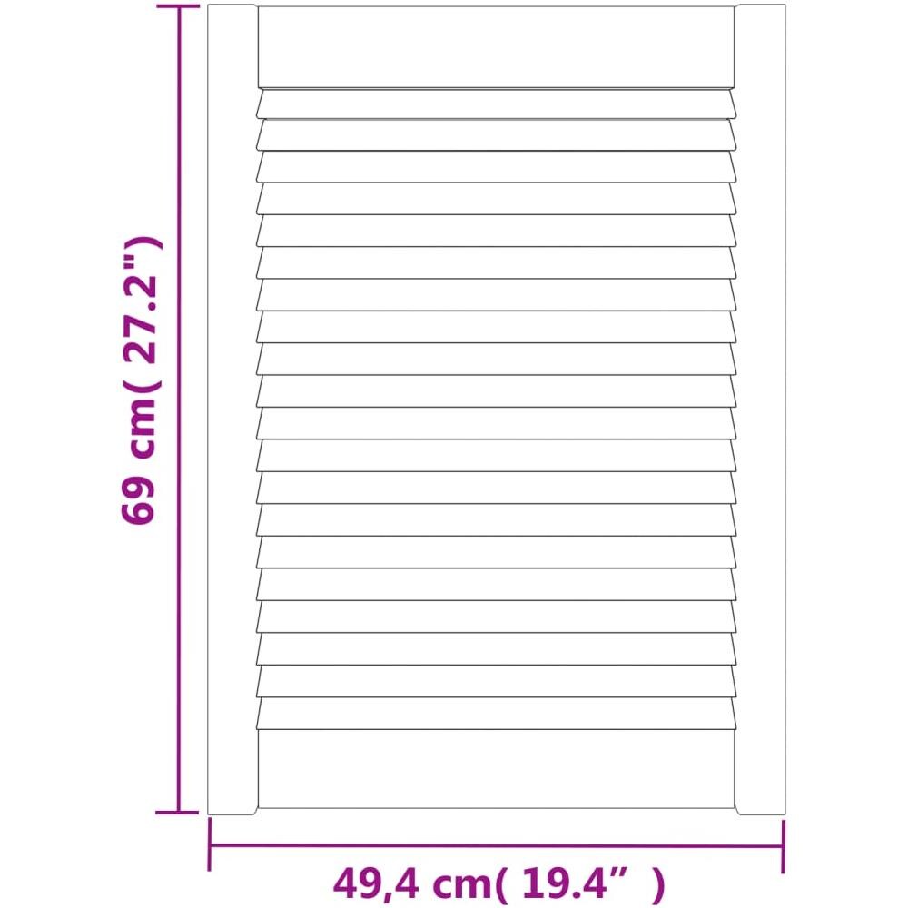 Ante con Design a Lamelle 2 pz 69x49,4 cm in Legno di Pino - Foto 2