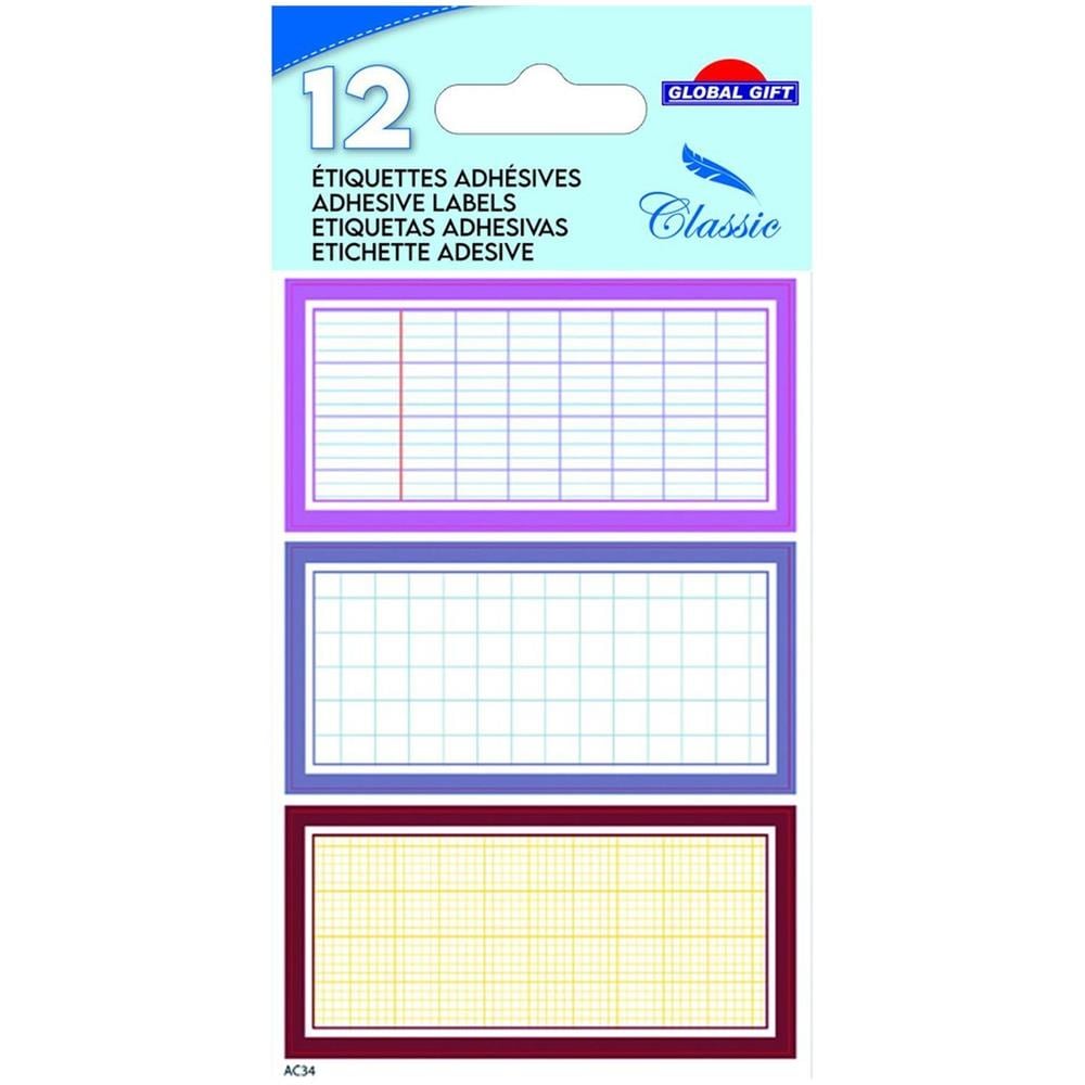 24 Etichette Adesive Scuola - Effetto Quaderno A Quadretti - Toni Del Rosa - Foto 1