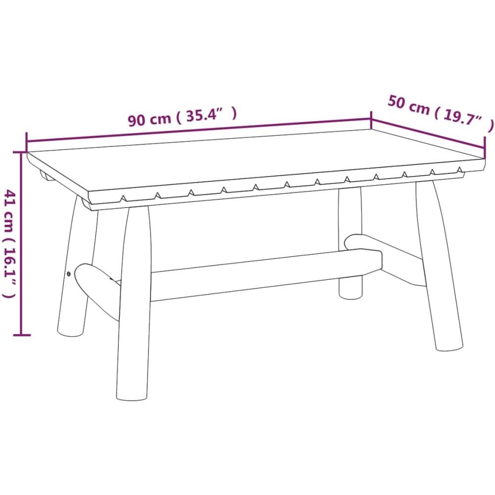 Tavolino da Salotto 90x50x41 cm Legno Massello di Abete Rosso - Foto 2