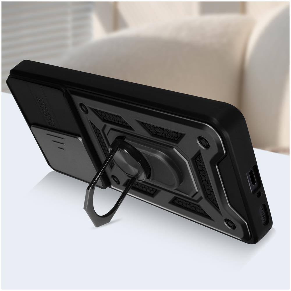 Cover Per Xiaomi 13 Con Copri-fotocamera E Anello Di Supporto Nera - Foto 2