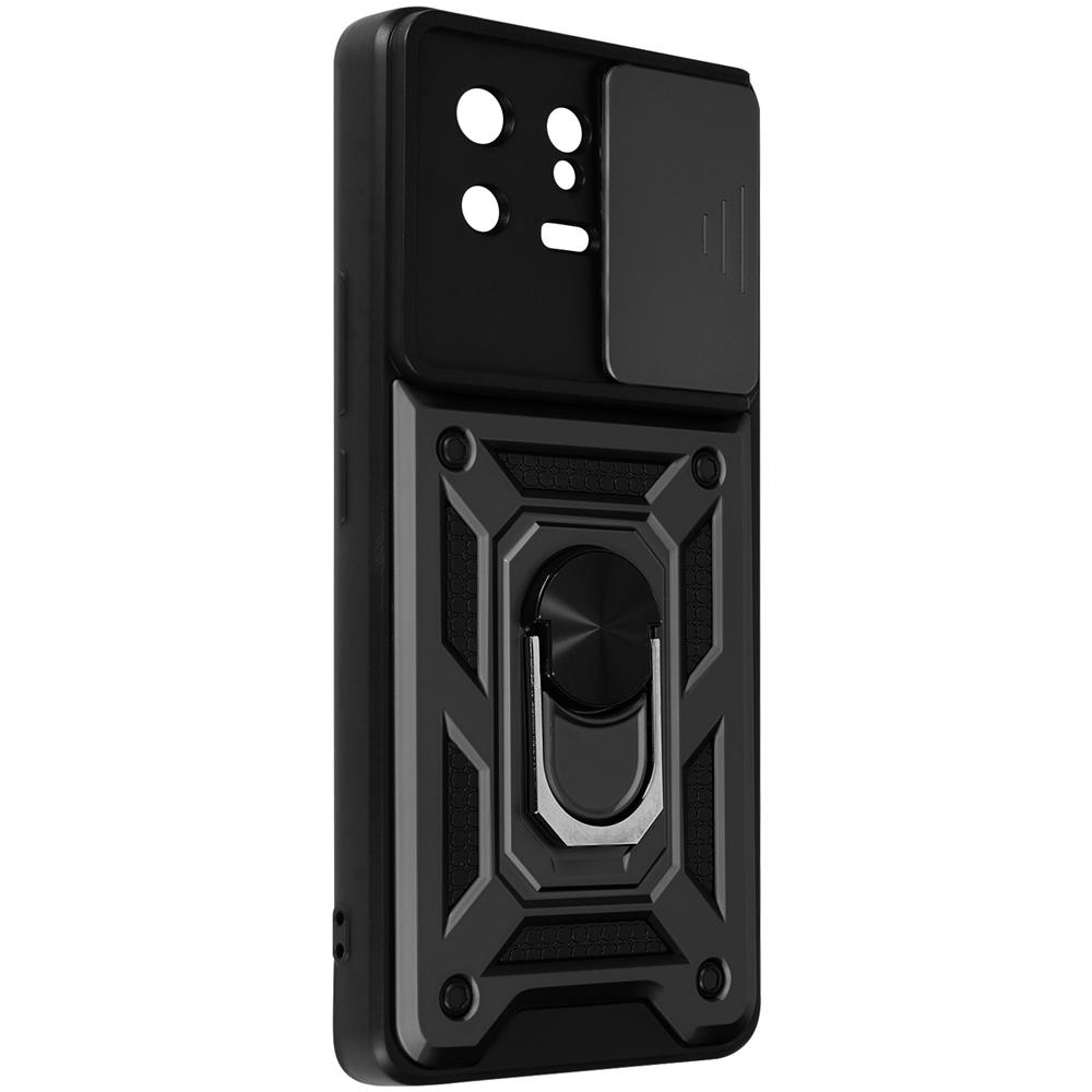 Cover Per Xiaomi 13 Con Copri-fotocamera E Anello Di Supporto Nera - Foto 5