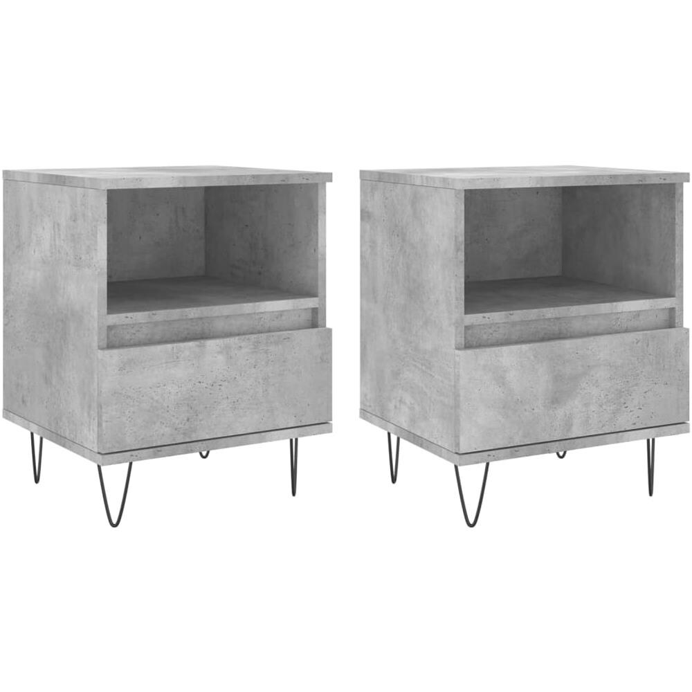 Comodini 2pz Grigio Cemento 40x35x50 Cm In Legno Multistrato - Foto 2