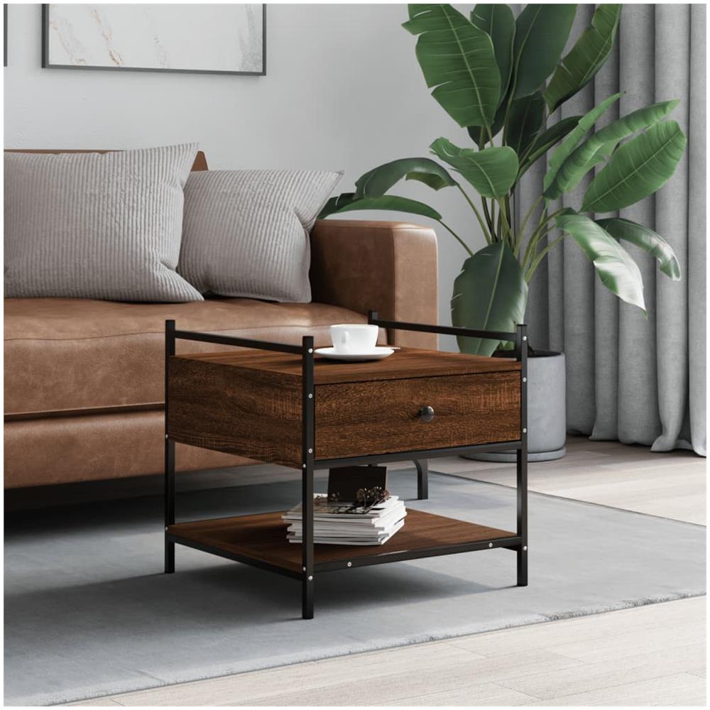 Tavolino Da Salotto Rovere Marrone 50x50x50cm Legno Multistrato - Foto 1