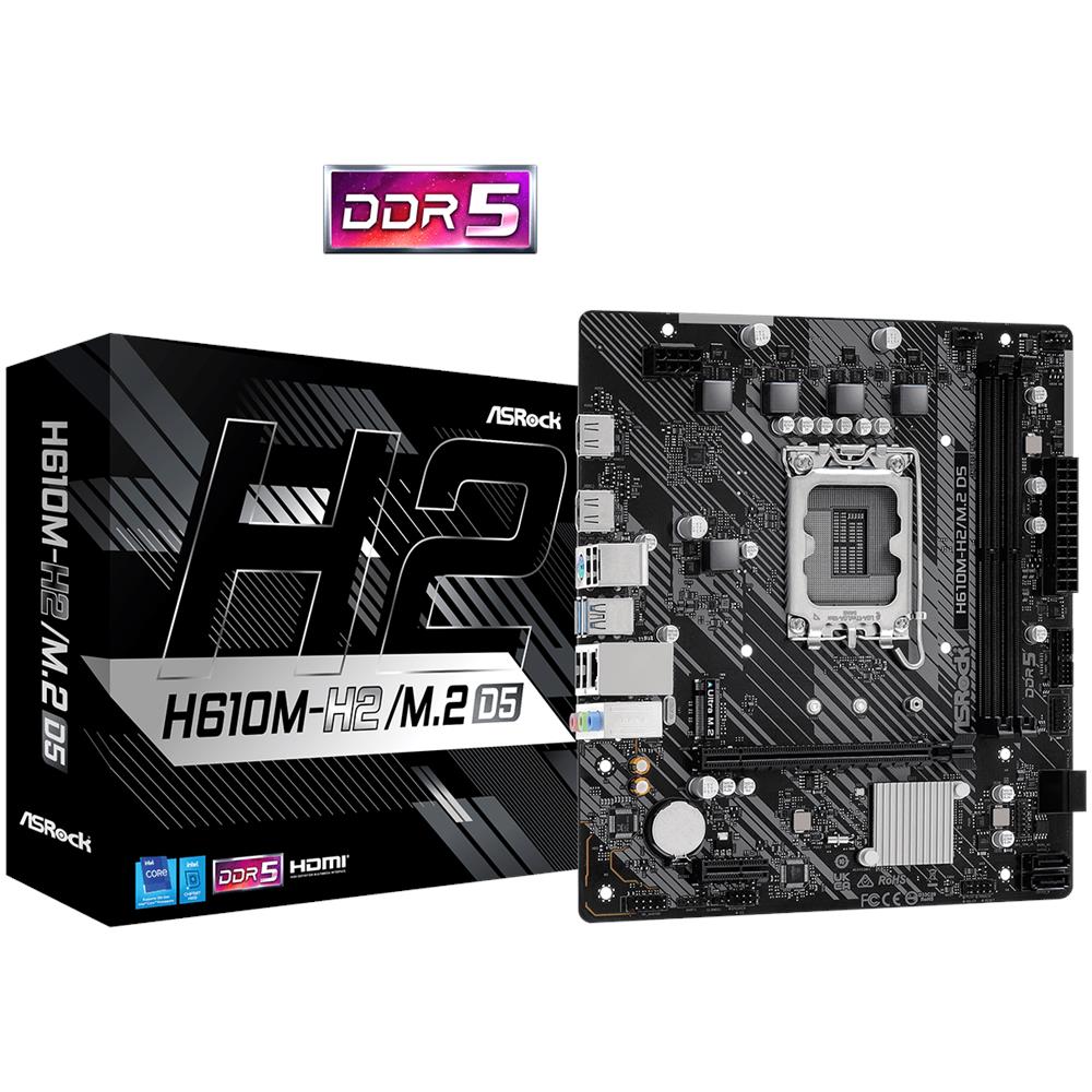 Scheda Madre H610M-H2/M.2  H610 Express LGA 1700 microATX - Foto 2