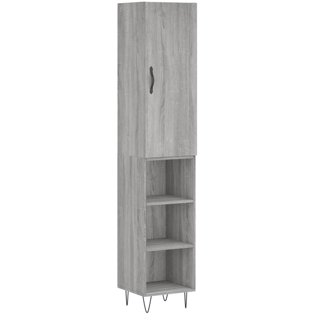 Credenza Grigio Sonoma 34,5x34x180 Cm In Legno Multistrato - Foto 2