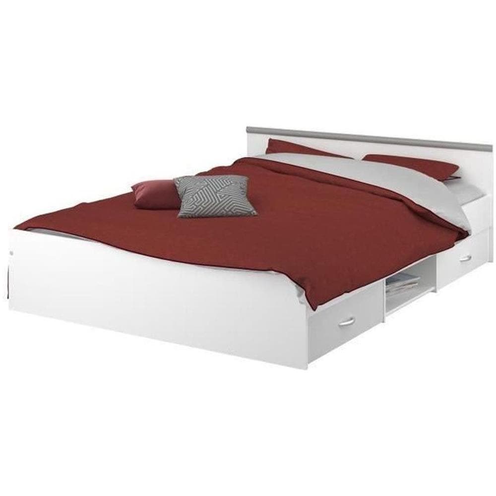 Letto Adulto Moderno Bianco Opaco 140 X 200 Cm - Foto 1