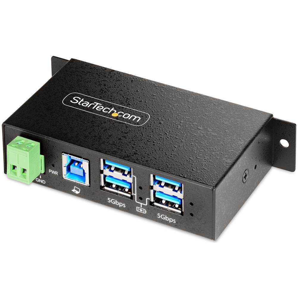 Hub USB gestito a 4 Porte con 4x USB-A, Alloggiamento industriale in metallo resistente, Protezione ESD e contro le sovratensioni, Montabile a parete /scrivania /supporto, USB 3.0/3.1/3.2 Gen 1 5Gbps - Foto 1
