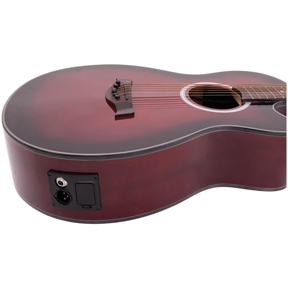 Chitarra Elettro Acustica Western Aw-400 Colore Rossa Redburst - Foto 6