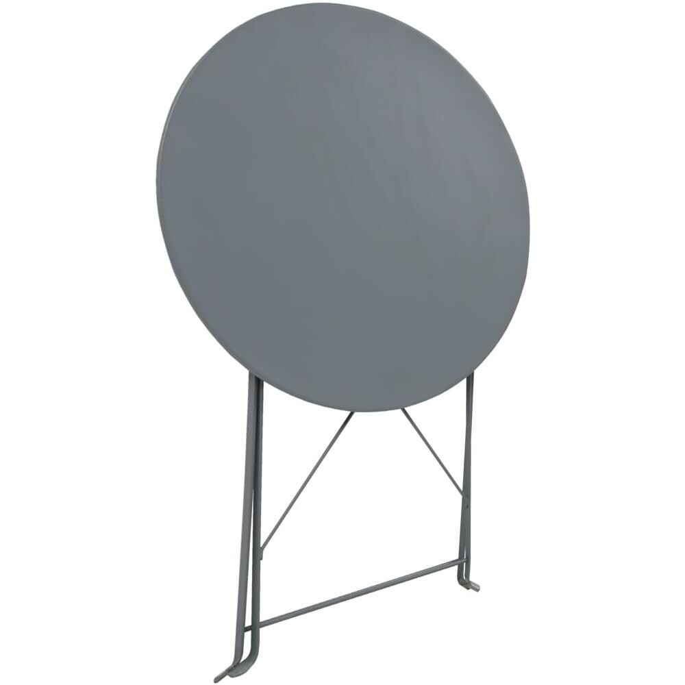 Set Bistrò Da Giardino 3 Pz In Acciaio Grigio - Foto 2