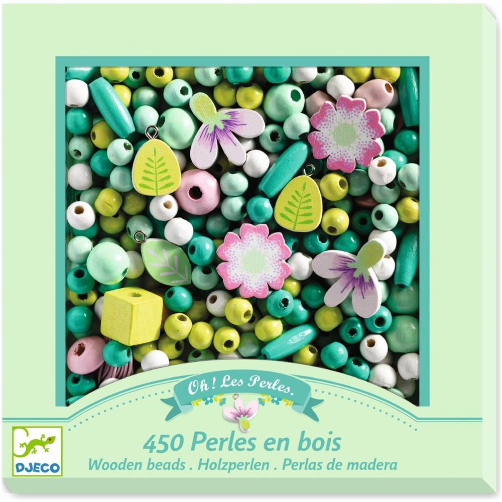 Fare Gioielli: 450 Legno Perline Foglie E Fiori - Menta / Verde - Foto 2