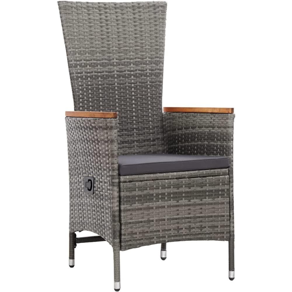 Set Da Pranzo Da Giardino 9 Pz Con Cuscini In Polyrattan Grigio - Foto 14