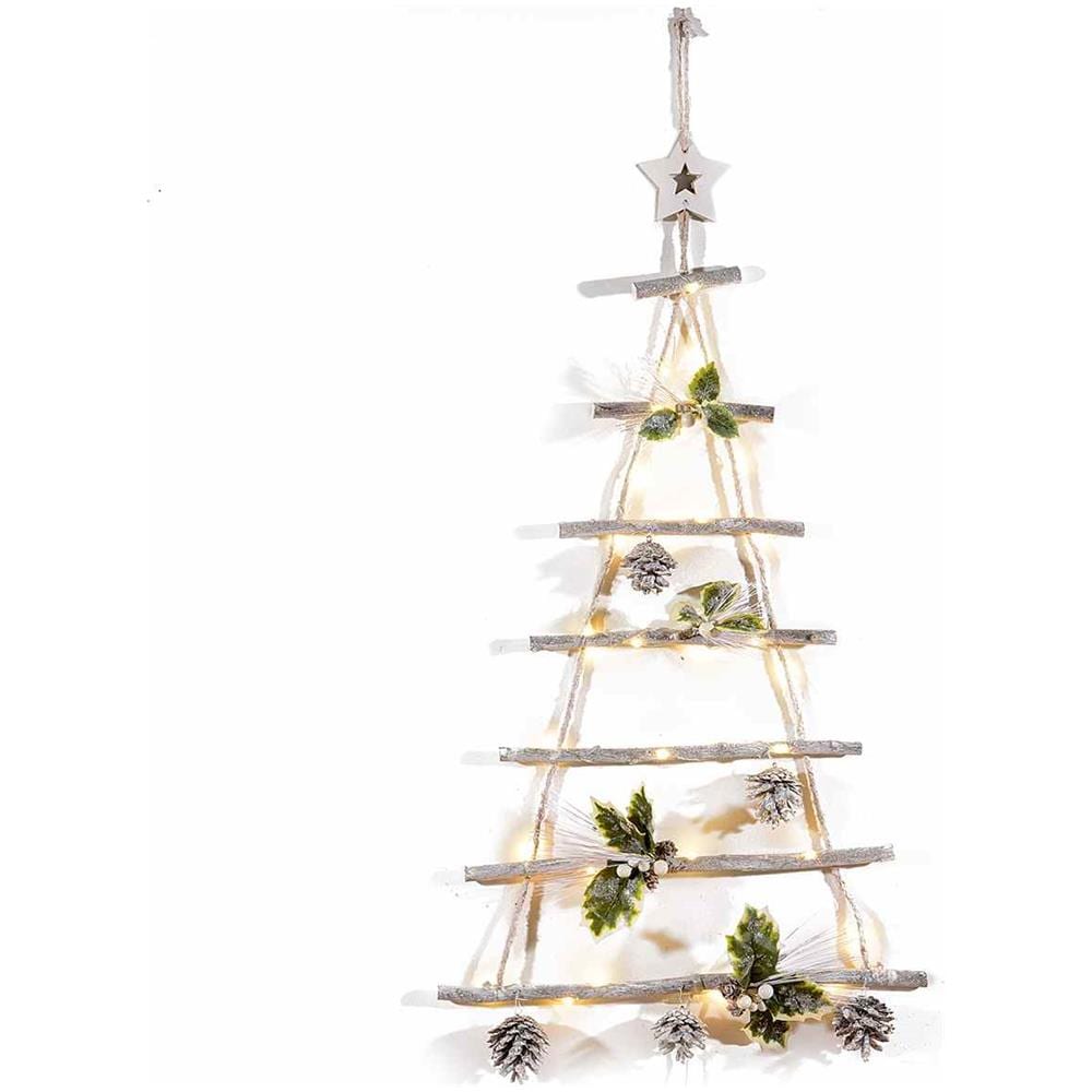 Set Due Alberi Di Natale Da Appendere Con Luci Led Decorazione Per Casa E Vetrine - Foto 1