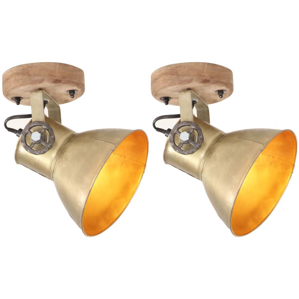Lampade da Parete / Soffitto 2 pz Industriale Ottone 20x25 cm E27 - Foto 1