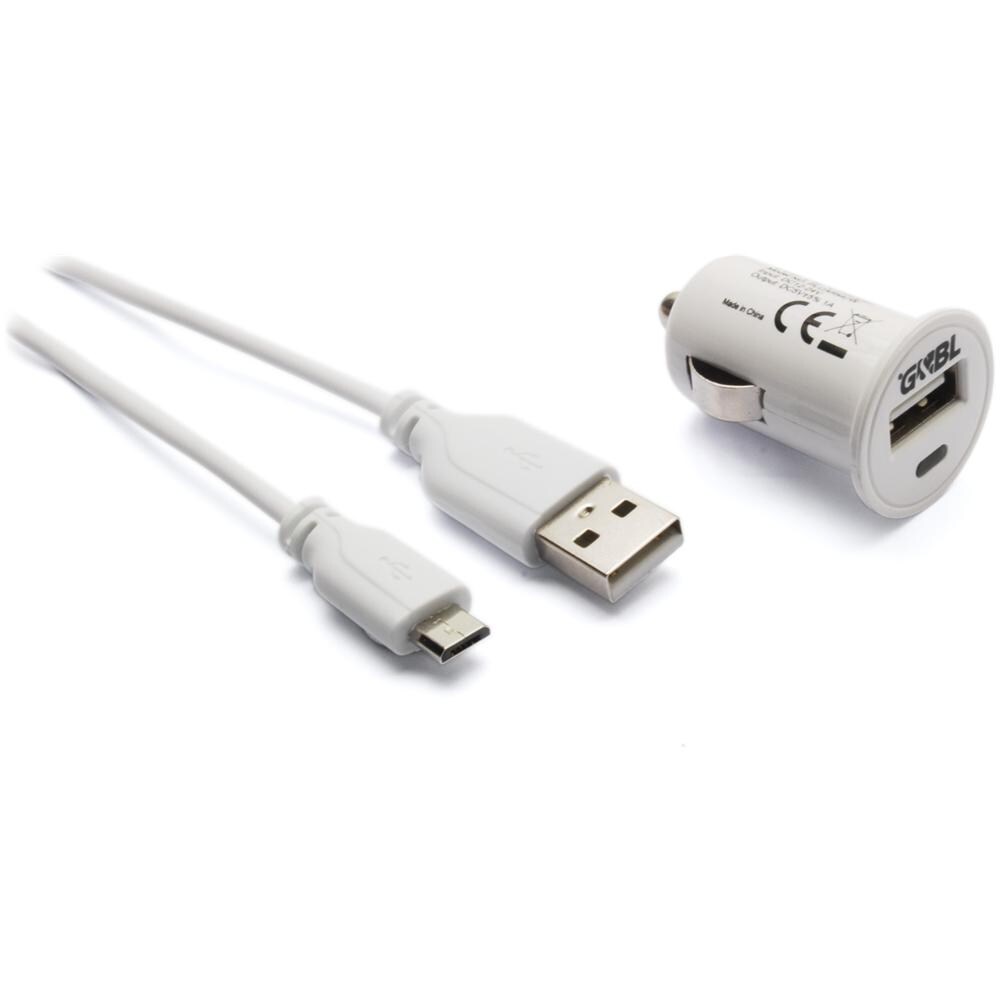 1m, Caricabatteria da auto 1000mA con cavo Micro USB, Bianco - Foto 2