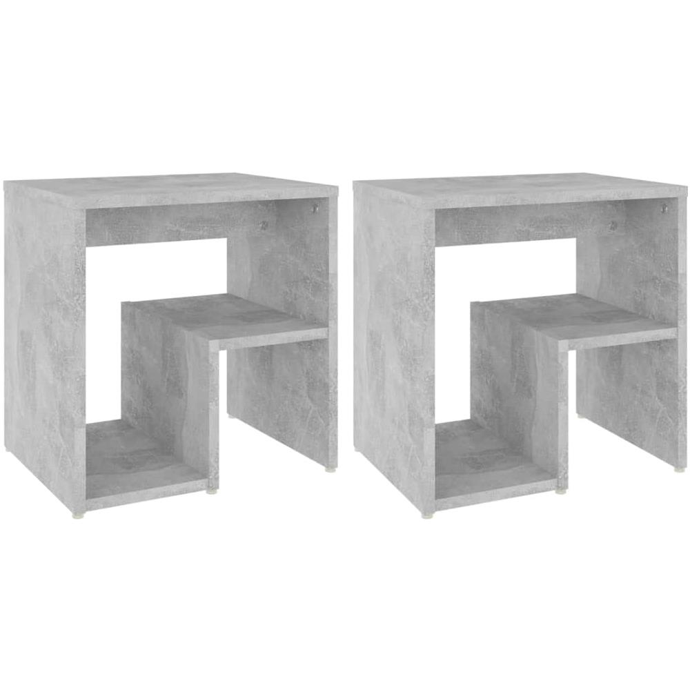Comodini 2 pz Grigio Cemento 40x30x40 cm in Legno Multistrato - Foto 2