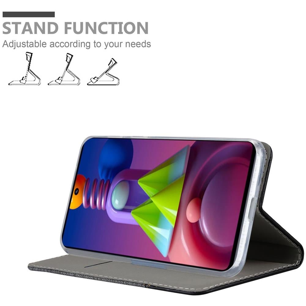 Custodia Compatibile Con Samsung Galaxy M51 In Grigio Nero - Coperchio Protettiva Con Chiusura Magnetica, Funzione Stand E Tasca Per Le Carte - Foto 2