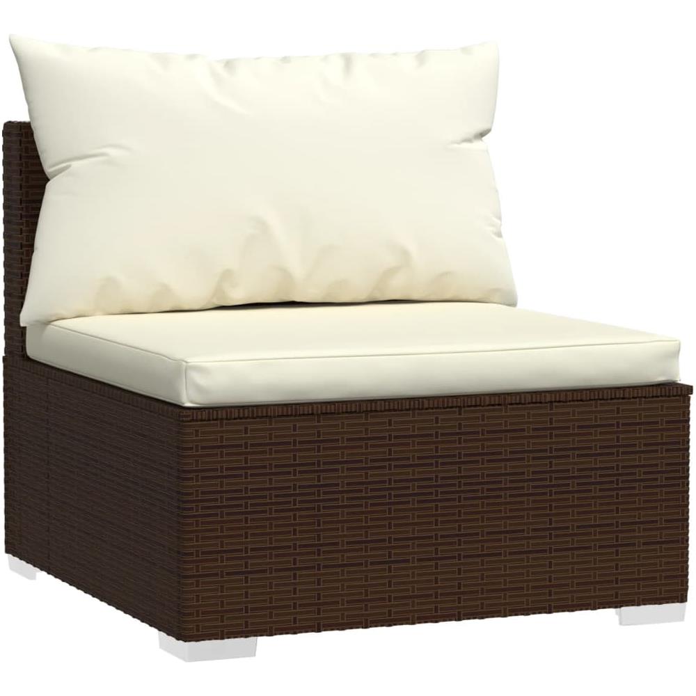 Set Divani Da Giardino 5 Pz Con Cuscini In Polyrattan Marrone - Foto 2