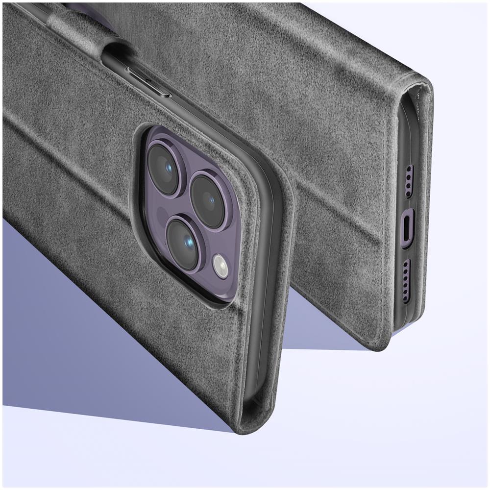 Custodia Per Iphone 14 Pro Max, Portacarte E Funzione Supporto Grigia - Foto 2