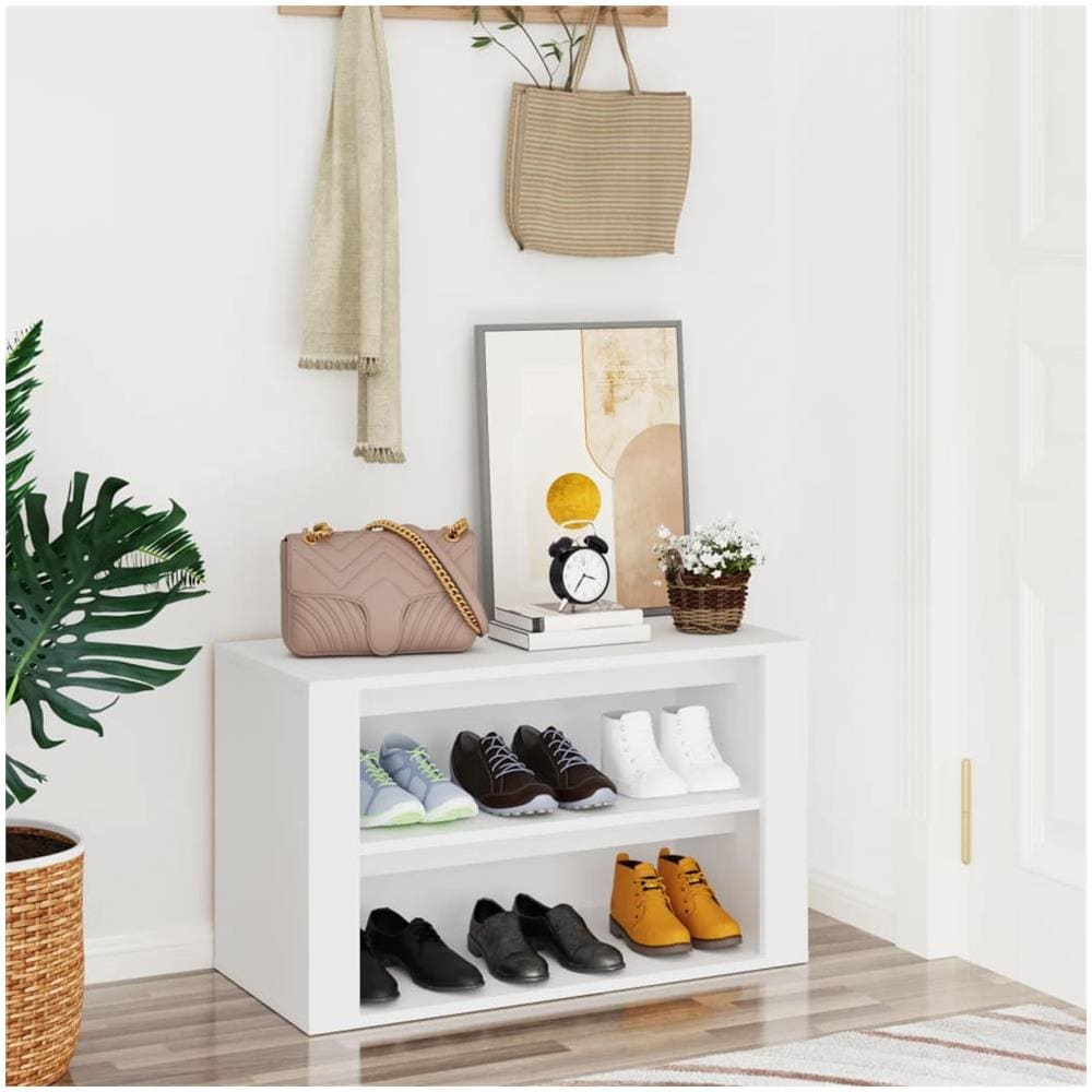 Scarpiera Bianca 75x35x45 Cm In Legno Multistrato - Foto 1